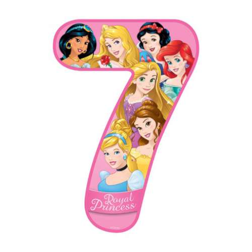 Disney Princess Number 7 Edible Icing Image - Click Image to Close